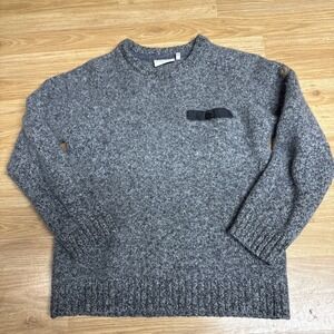 Fjallraven Lada Roundneck Sweater Mens Size Small Gray Wool Pullover Knit